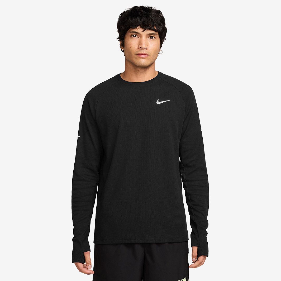 Nike Stride Dri Fit Waffle Crew Top Black