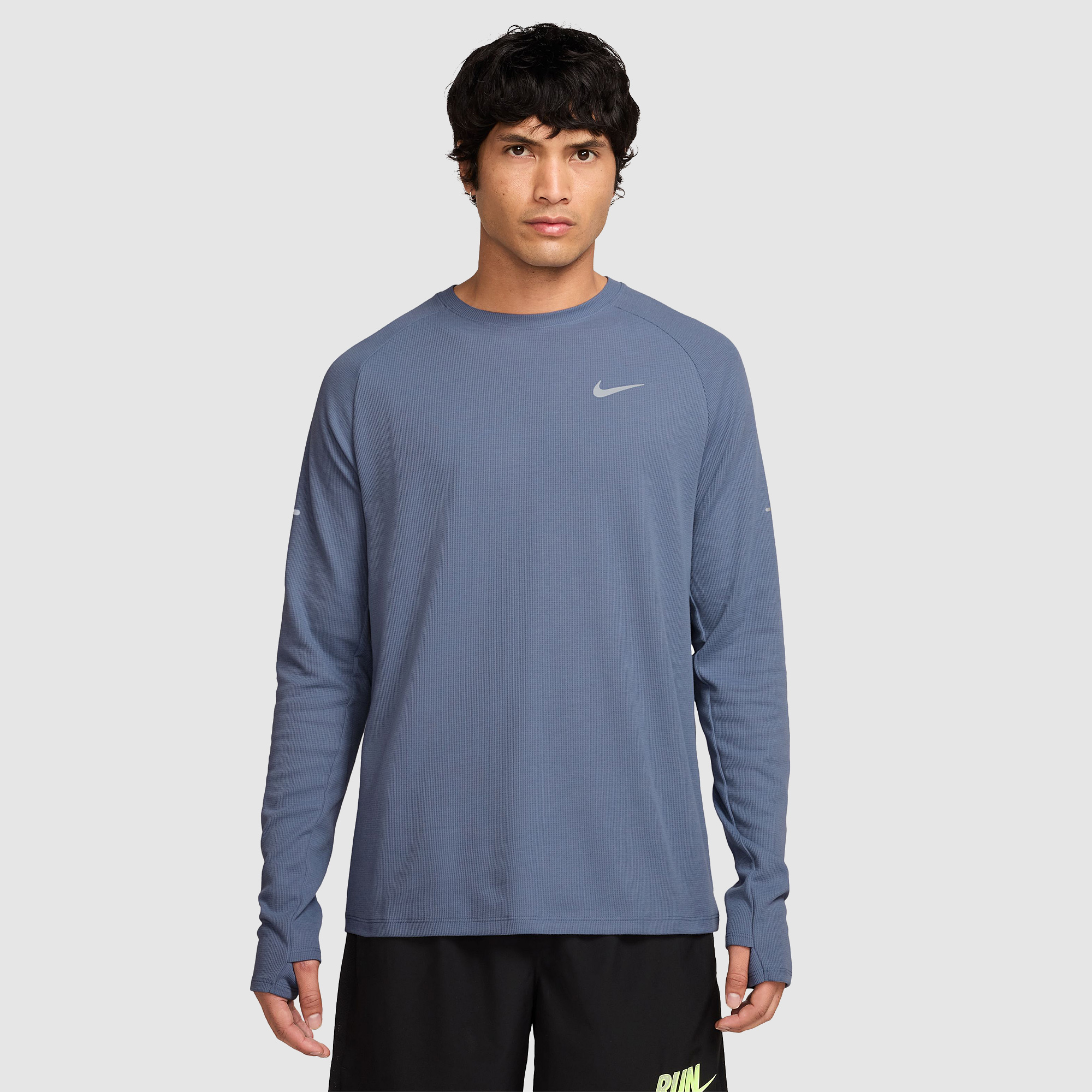 Nike Stride Dri Fit Waffle Crew Top Blue