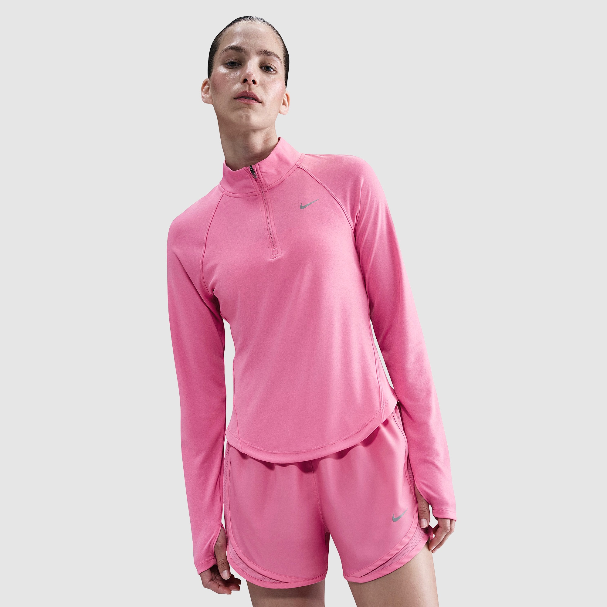 pink nike long sleeve running top