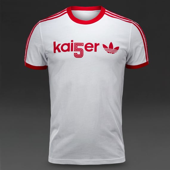 Camiseta adidas Originals Kaiser para hombre-Blanco-Rojo | Soccer
