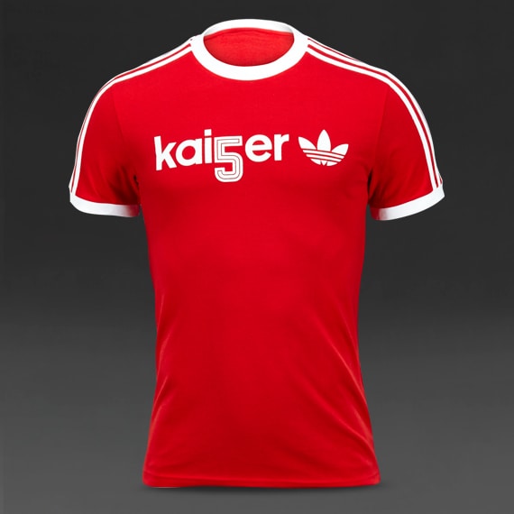 terrorismo Contador aspecto Camiseta adidas Originals Kaiser Trefoil-Ropa para hombre-Rojo-Blanco |  Pro:Direct Soccer