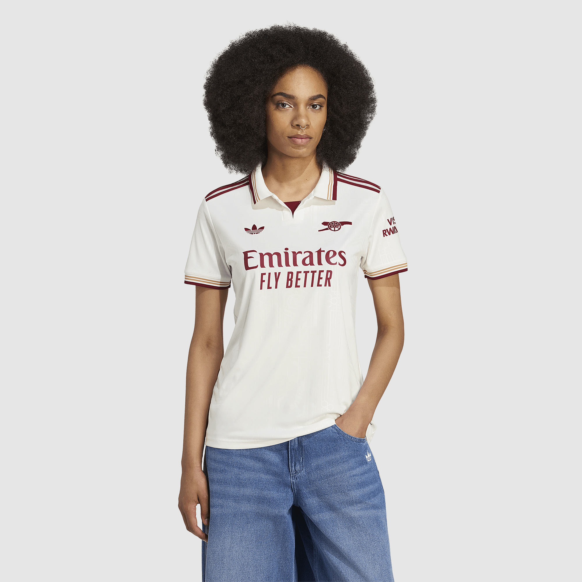 Adidas Originals Women's White Arsenal 25 26 Third Shirt Extra Small