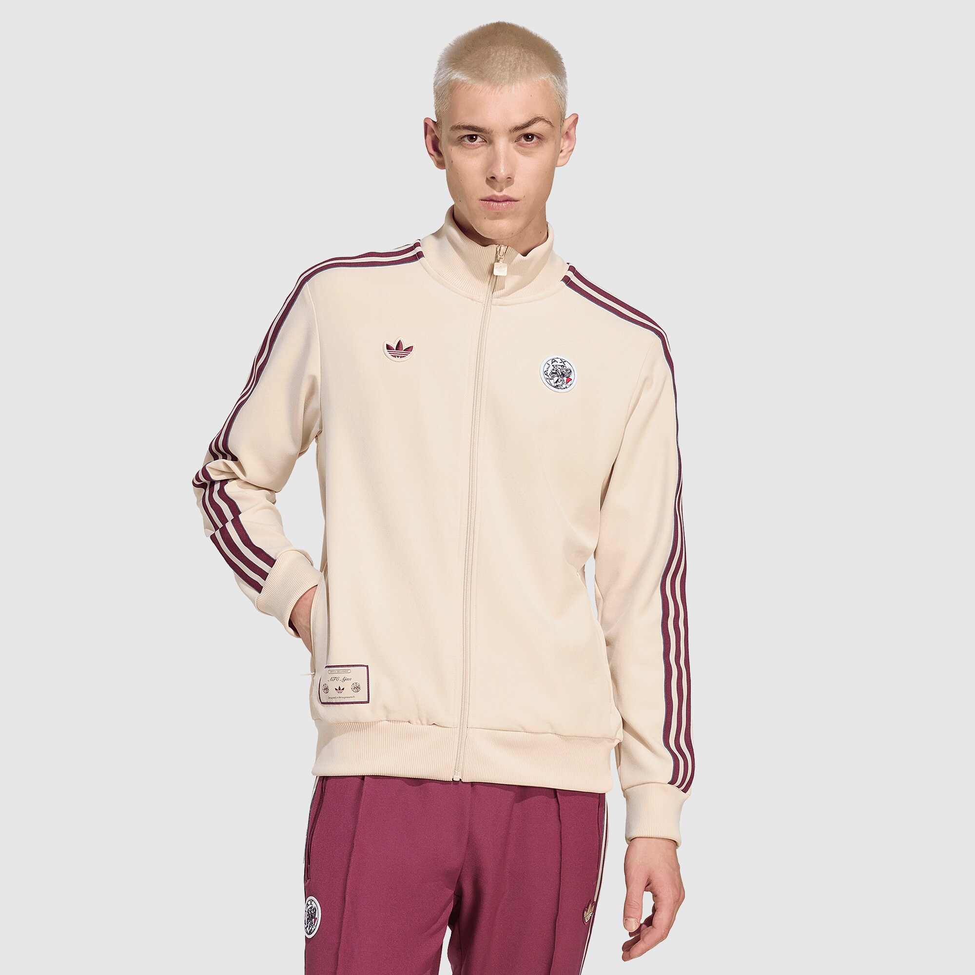 adidas Originals Ajax 25/26 Terrace Icon Track Top - Halo Ivory