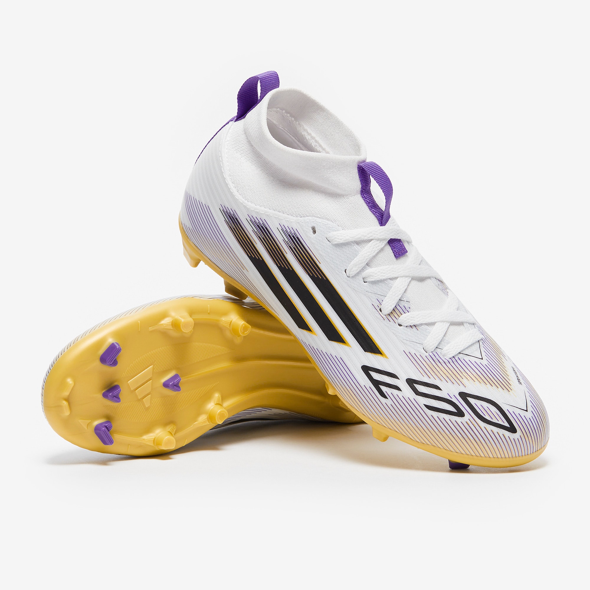 adidas Kids F50 League Mid Firm Ground Ftwr White/Core Black