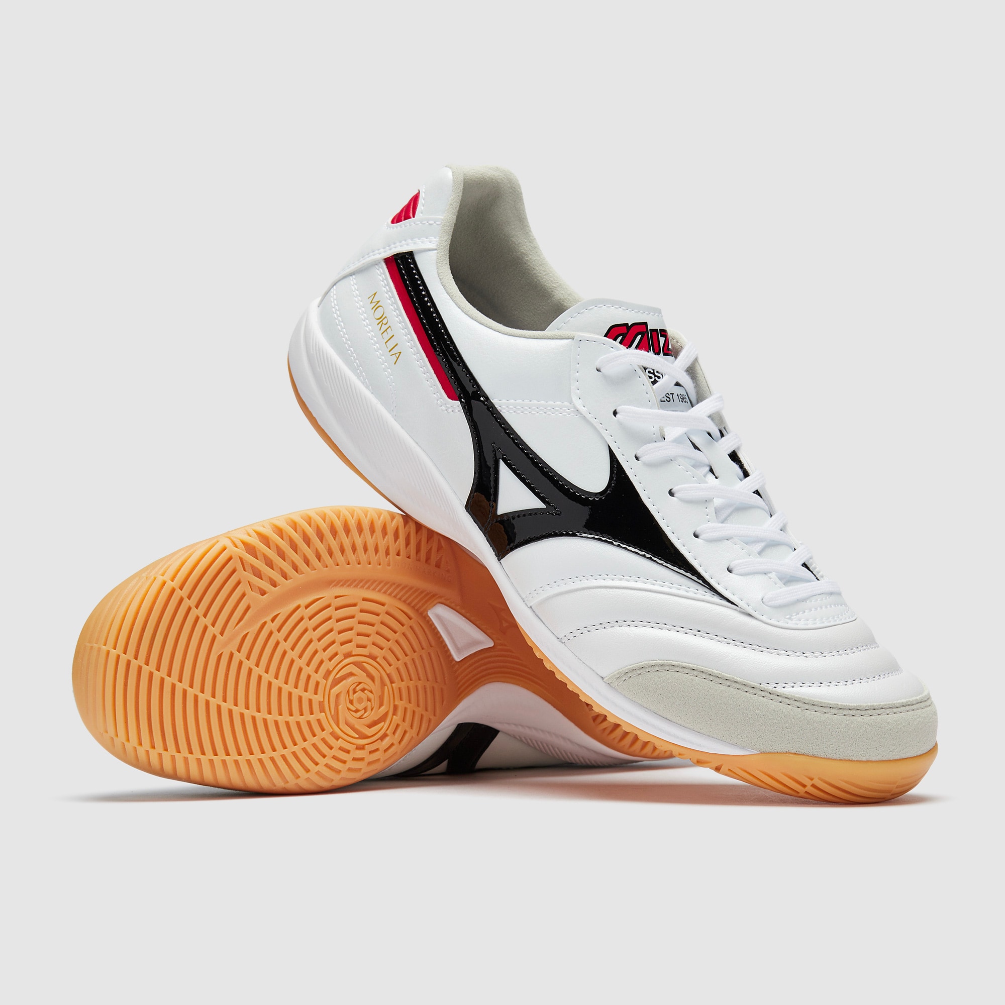 Mizuno Morelia Sala Elite Indoor - White/Black/Chinese Red