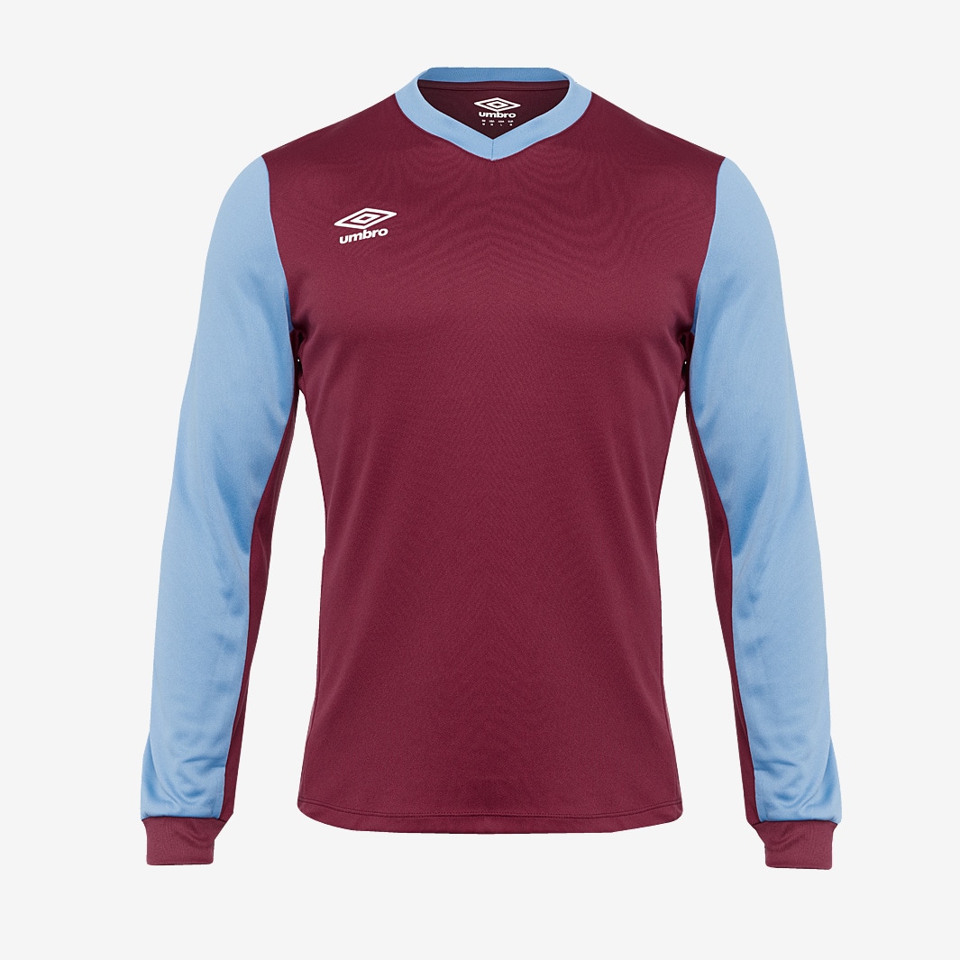 umbro claret and blue shirt