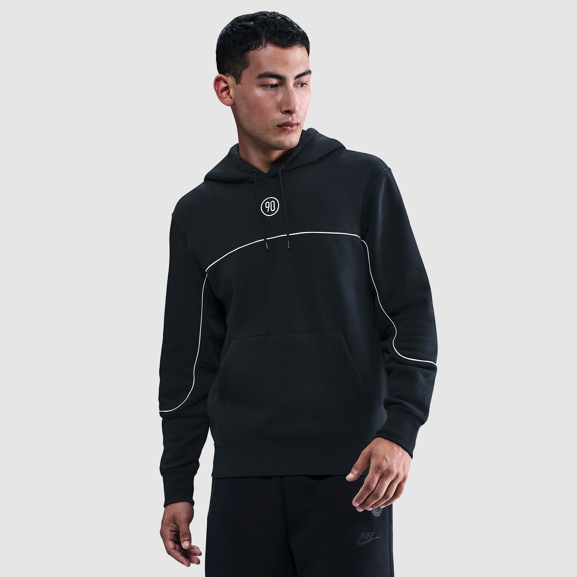 Nike Total 90 Club Hoodie - Black/White/White - Mens Clothing |