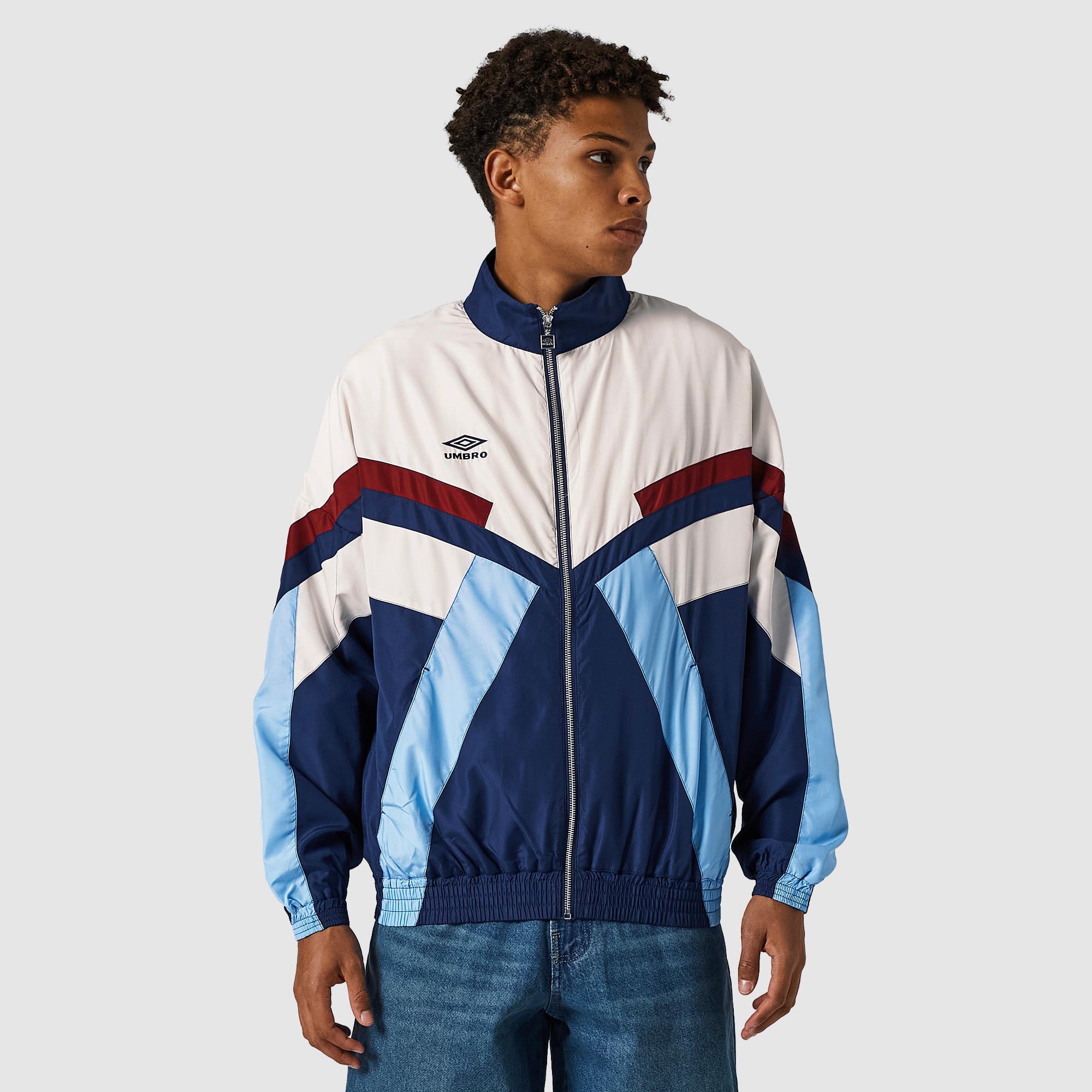 Umbro Relaxed Track Jacket - Dark Navy/White Sand/Vista Blue