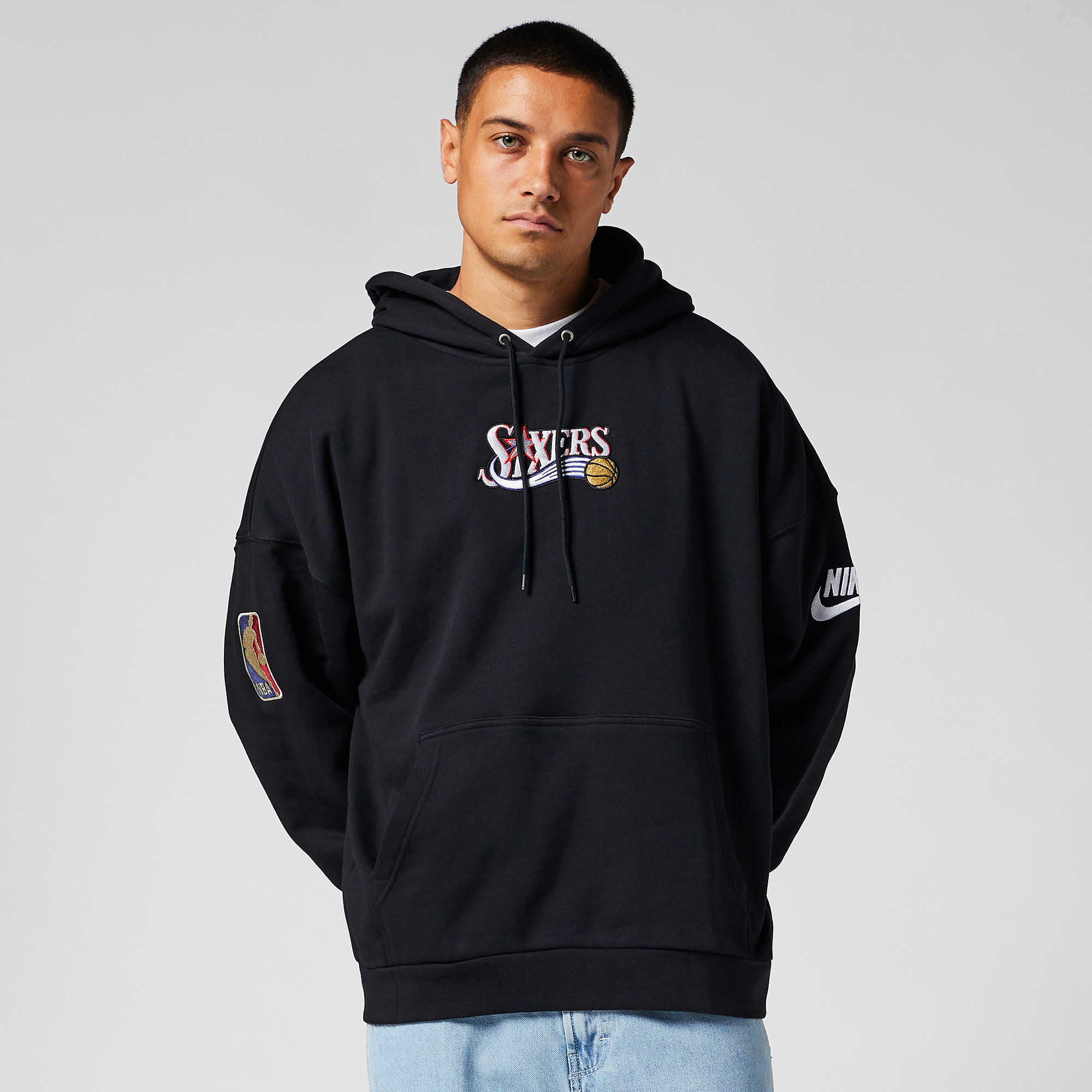 Nike Nba Philadelphia 76Ers Hardwood Classics Club Pullover Hoodie Black