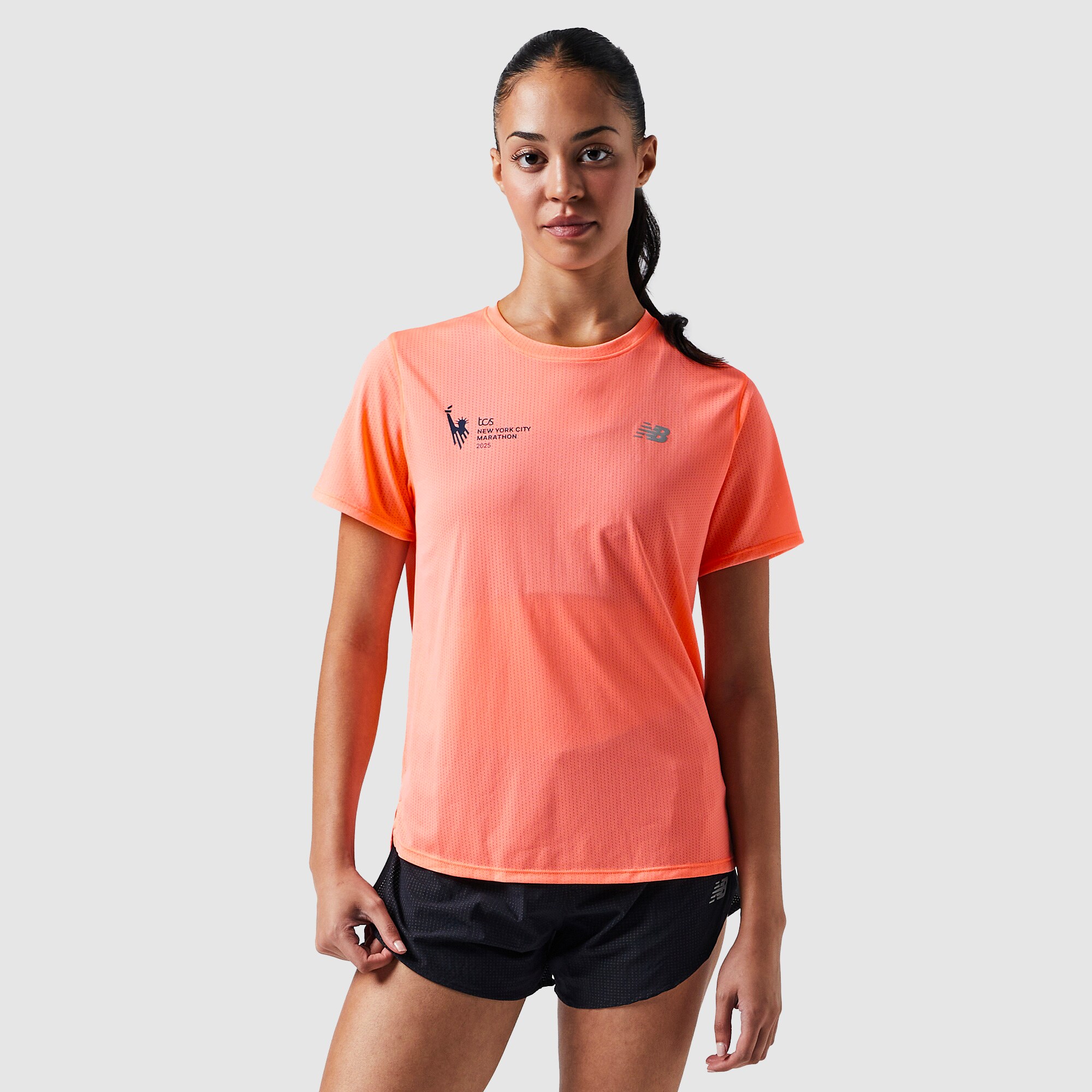 New Balance Womens Nyc Perf T Shirt Pink