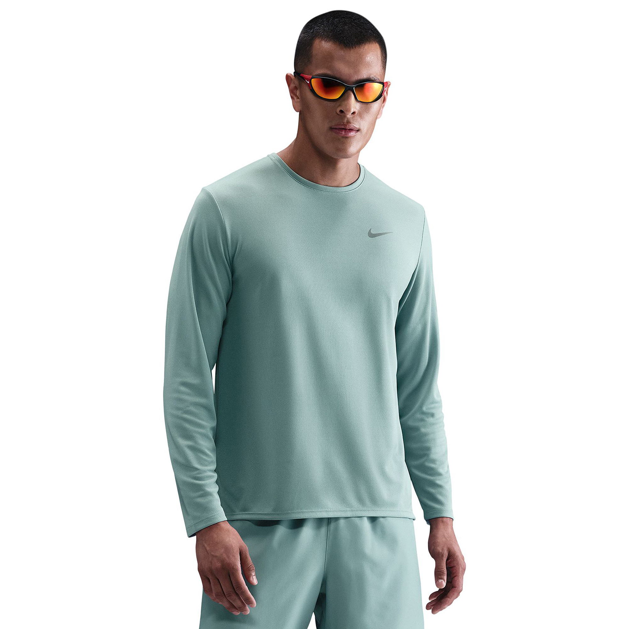Nike Dri Fit Miler Uv Long Sleeve Top Black