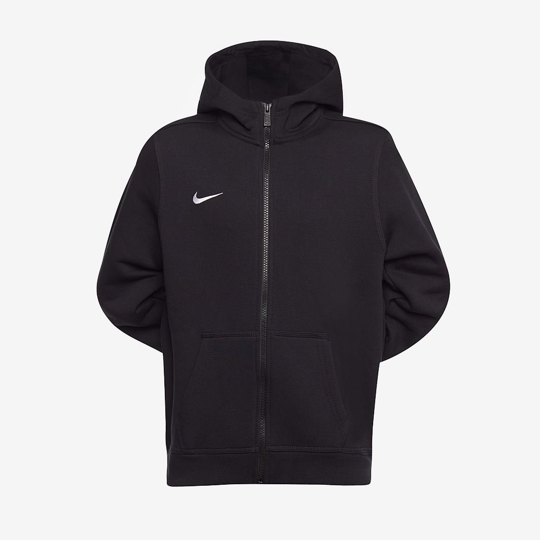 Nike Boys Team Club Full Zip Hoody - Junior Football Teamwear - Black ...