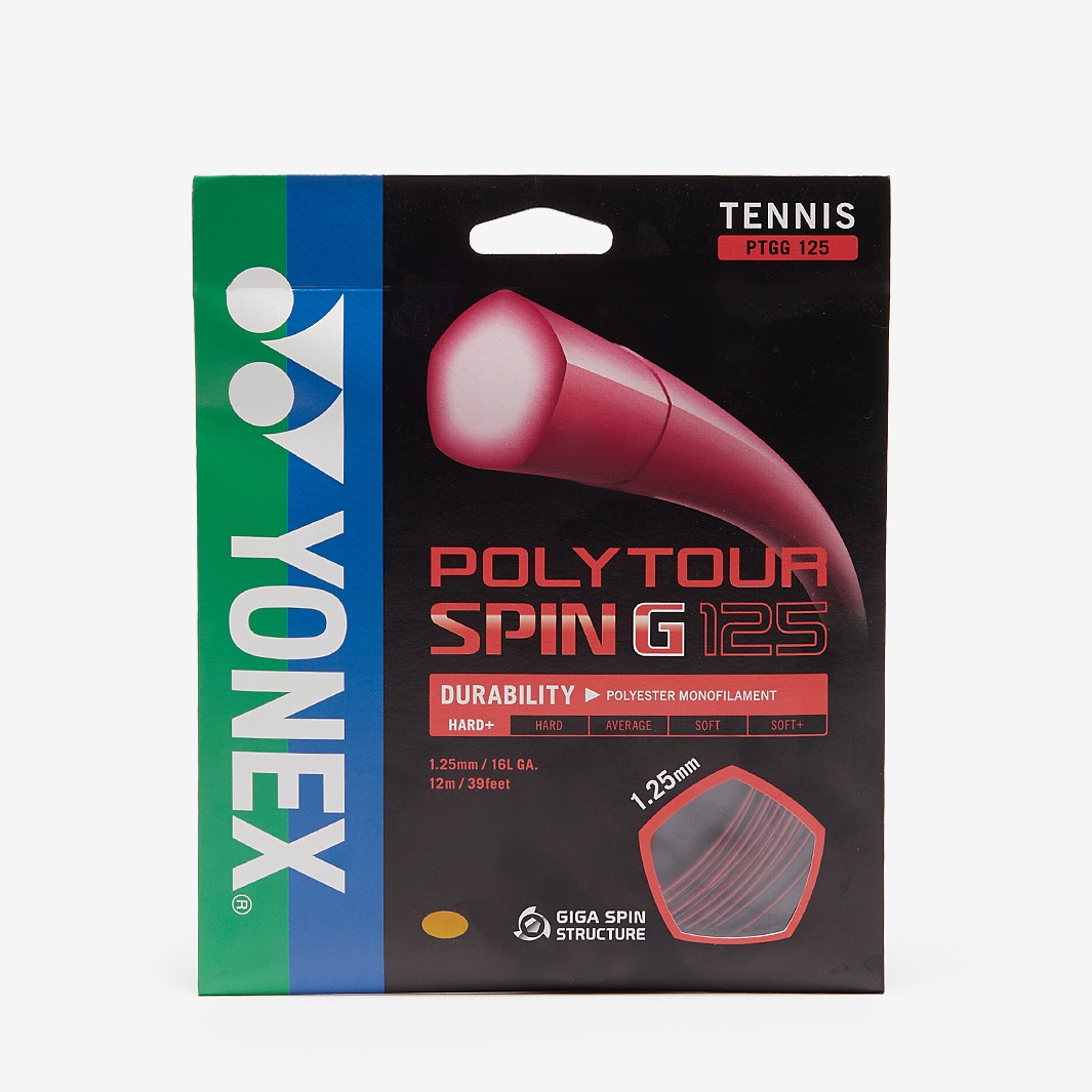 Yonex PolyTour Spin G 12m Tennis String Set - Dark Red - String | Pro ...