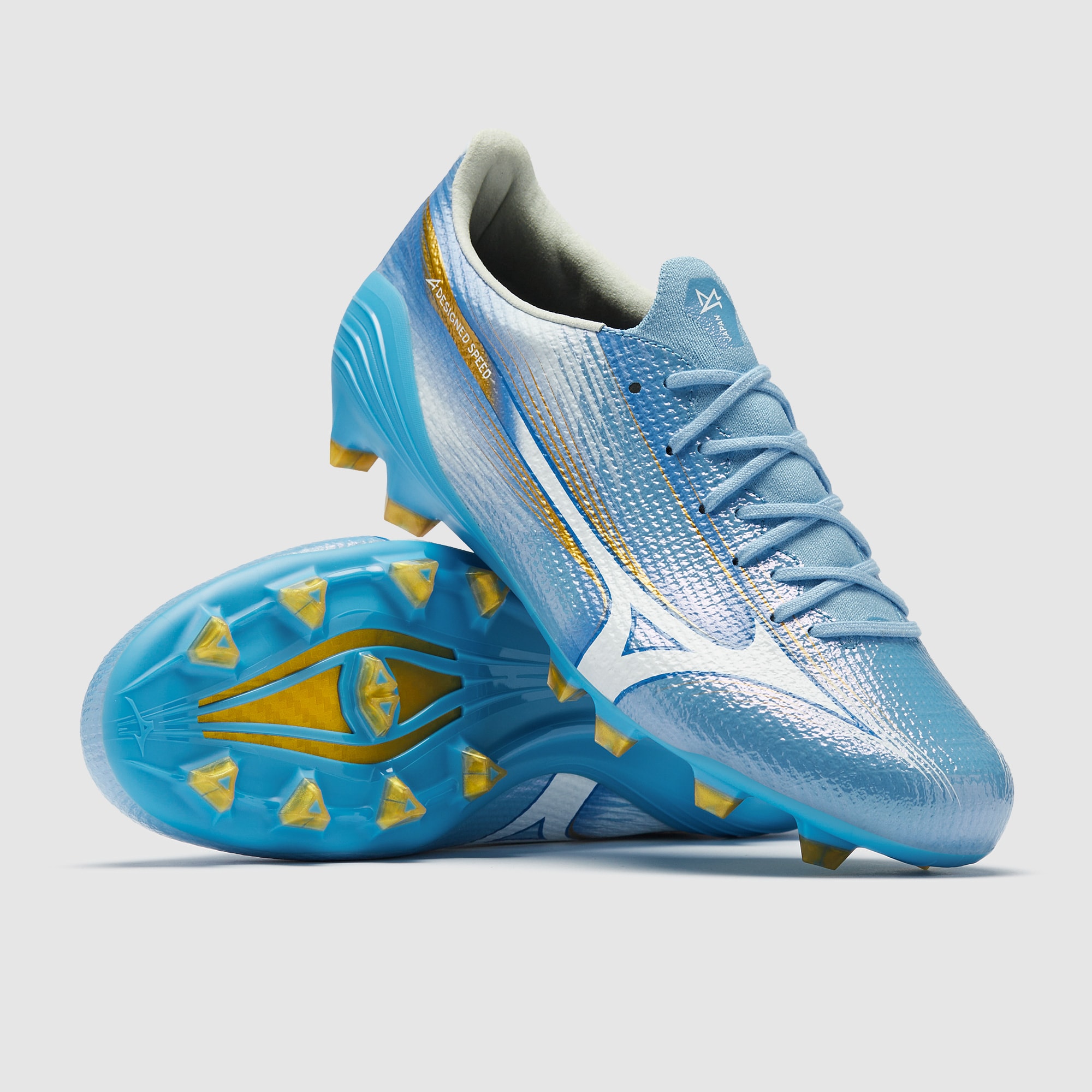 Mizuno Alpha III Made In Japan Firm Ground - Celeste/White - Adult