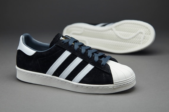 Mens Shoes - adidas Originals Superstar 80S Deluxe Suede - Black/White ...