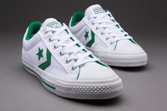 Mens Shoes - CONS Star Player Seasonal Canvas Ox - White/Green - 147463c Pro:Direct Soccer
