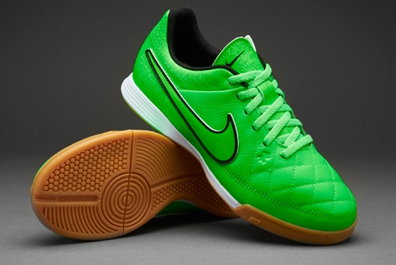 Ondas desencadenar Culpable Nike Tiempo Genio Piel IC para niños- Zapatillas de futbol sala-Verde-Negro  | Pro:Direct Soccer