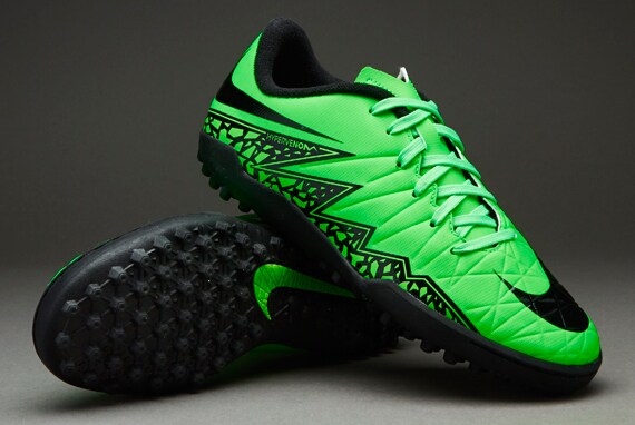 Nike Hypervenom Phelon II TF para niños- de futbol- Cesped sintetico-Verde-Negro Pro:Direct Soccer