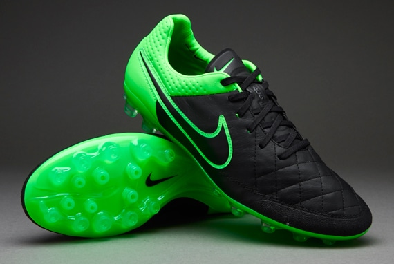 Nike Tiempo AG-R - Botas de Nike- Cesped artificial-Negro-Verde | Pro:Direct