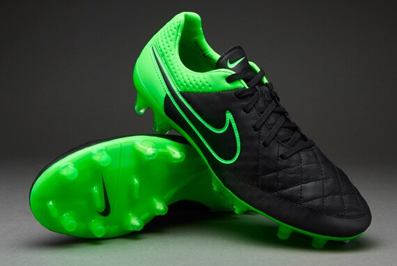 Nike Tiempo V FG - Mens Football Boots Firm Ground Black/Black-Green Strike-Green Strike | Pro:Direct Soccer