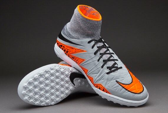 Nike HypervenomX Proximo TF -Zapatillas de Cesped sintetico-Gris-Naranja-Negro | Pro:Direct Soccer