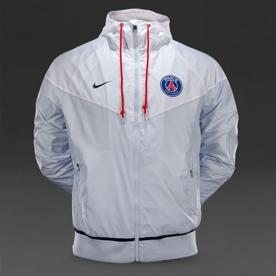 Nike Paris Saint Authentic Windrunner- Ropa de futbol Nike- Blanco-Gris-Azul marino | Pro:Direct Soccer