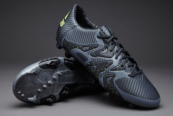 adidas X 15.3 - Soccer Cleats - Firm Ground - Core Black/Solar Yellow/Night Metallic