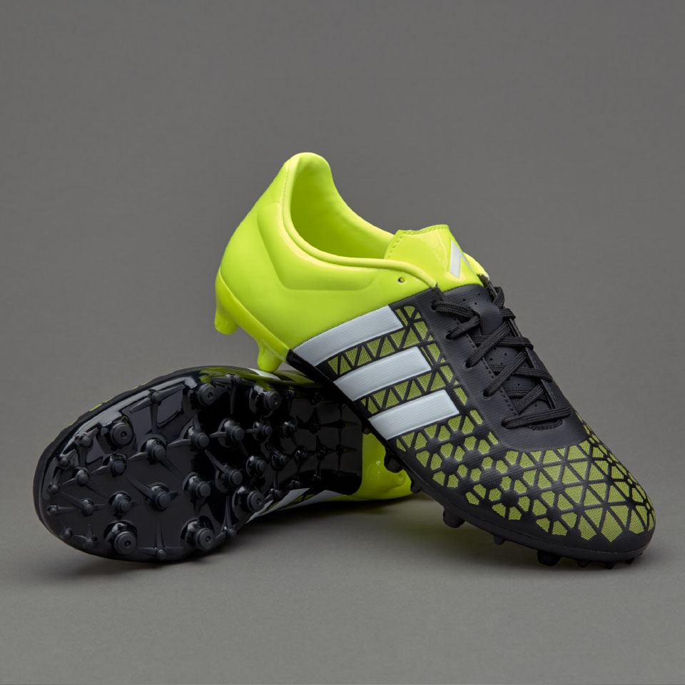 adidas ACE 15.3 FG/AG - Soccer Cleats - Ground - Core Black/White/Solar Yellow