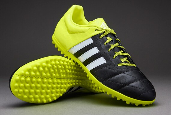 tienda ciervo Conductividad adidas ACE 15.3 TF Leather - Soccer Cleats - Turf Trainer - Core  Black/White/Solar Yellow 