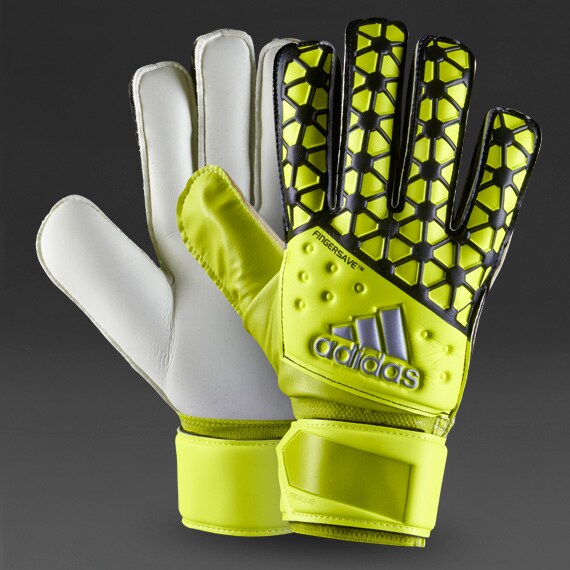 Guantes adidas Ace Finger Save Replique Guantes de portero Amarillo Negro Pro Direct Soccer