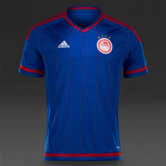 Camiseta adidas Olympiakos 15-16 Segundaequipación- Camisetas oficiales-Azul-Rojo | Pro:Direct Soccer
