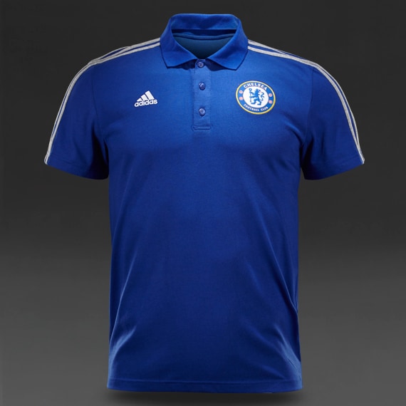 taller Dolor ala Polo adidas Chelsea 15-16 3 bandas- Polos de futbol- Ropa  oficial-Azul-Blanco | Pro:Direct Soccer