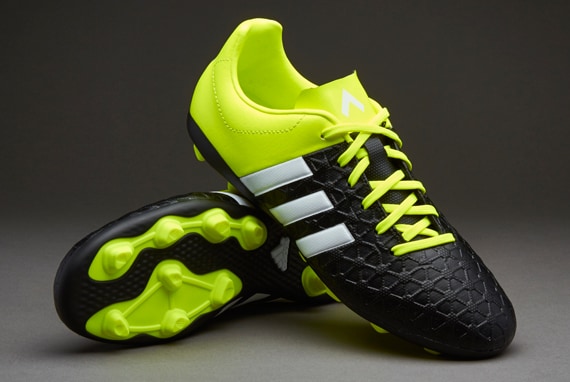 Premier silk hardware adidas ACE 15.4 FxG Kids - Youths Soccer Shoes - All Ground - Core  Black/White/Solar Yellow 