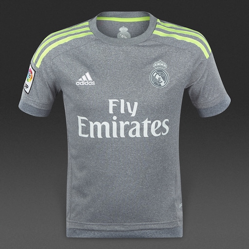 Soccer Jerseys - Real Madrid 15/16 Away - Youths Replica Apparel Grey/Solar Yellow/White