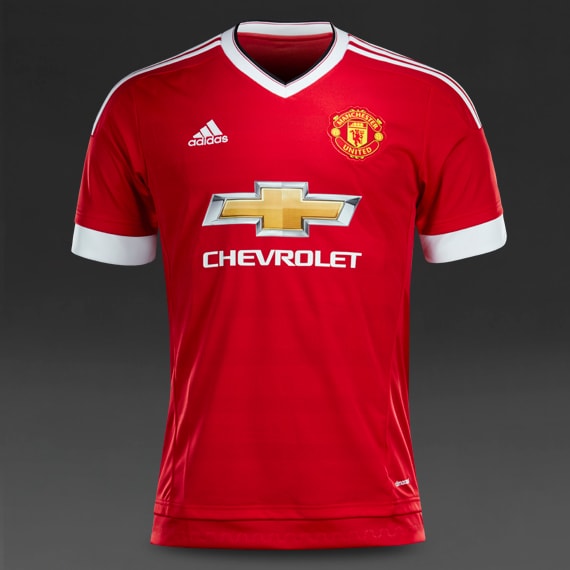 Football Shirts - adidas Manchester United 15/16 Home Jersey - Mens ...