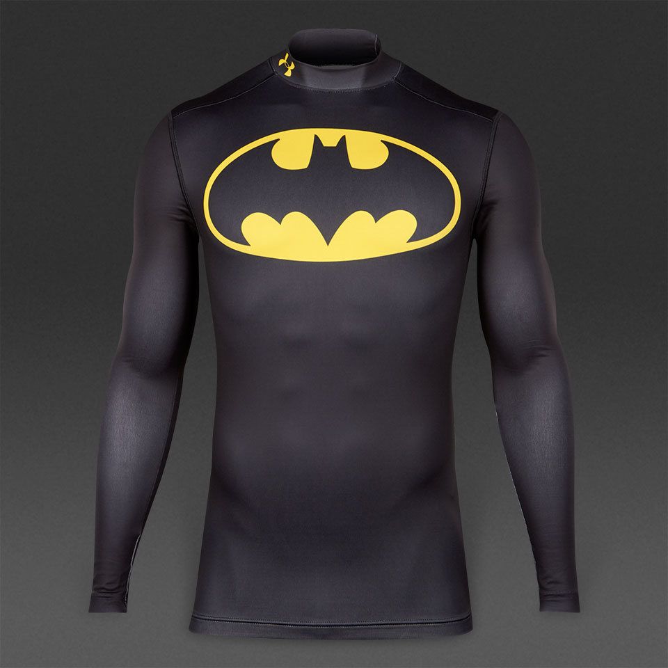 Camiseta de compresión Armour Batman Evo-Ropa térmica para hombre-Negro Soccer