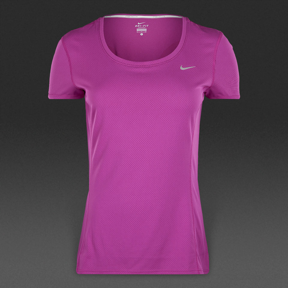 rock visual Chirrido Camiseta Nike Dri-Fit Contour para mujer MC-Ropa deportiva para mujer-Morado/Plateado  reflectante | Pro:Direct Soccer