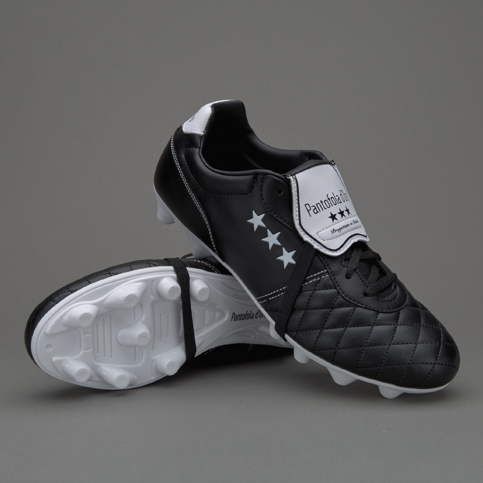 Inicialmente Aterrador Serafín Pantofola D Oro Emidio Stella FG - Mens Boots - Firm Ground - Black/White |  Pro:Direct Soccer