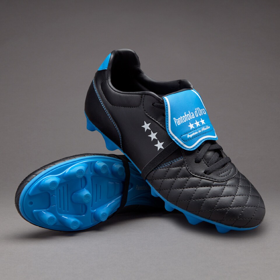 Profesión acción Onza Pantofola D Oro Emidio Stella FG - Mens Boots - Firm Ground - Black/White/Blue  | Pro:Direct Soccer