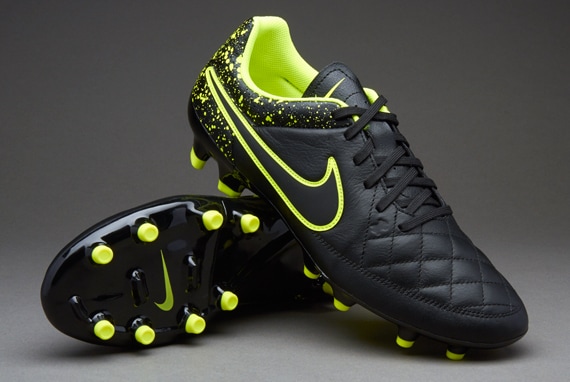 puede Tectónico transportar Nike Tiempo Genio Leather FG - Soccer Cleats - Firm Ground -  Black/Black/Volt 