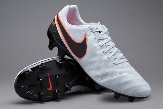 Nike Tiempo Mystic V FG-Botas de fútbol-Terrenos firmes-Platino-Negro-Naranja | Pro:Direct