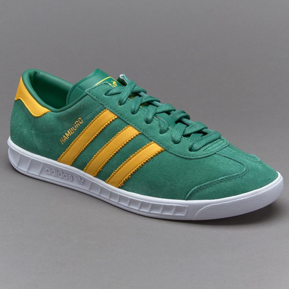 adidas Originals Hamburg - Mens Shoes - Green / Spring Yellow / White ...