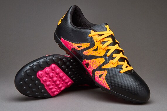 adidas X 15.4 -Zapatillas fútbol-Césped sintético-Negro Core-Rosa-Dorado | Pro:Direct Soccer