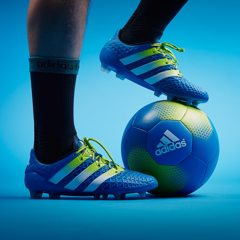 FG-AG -Botas de futbol-Terrenos firmes-Azul-Solar Slime-Blanco | Soccer