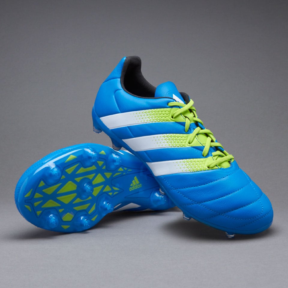 Fantasi Omhyggelig læsning genert adidas ACE 16.2 FG/AG Leather - Mens Boots - Firm Ground - Shock  Blue/White/Semi Solar Slime | Pro:Direct Soccer