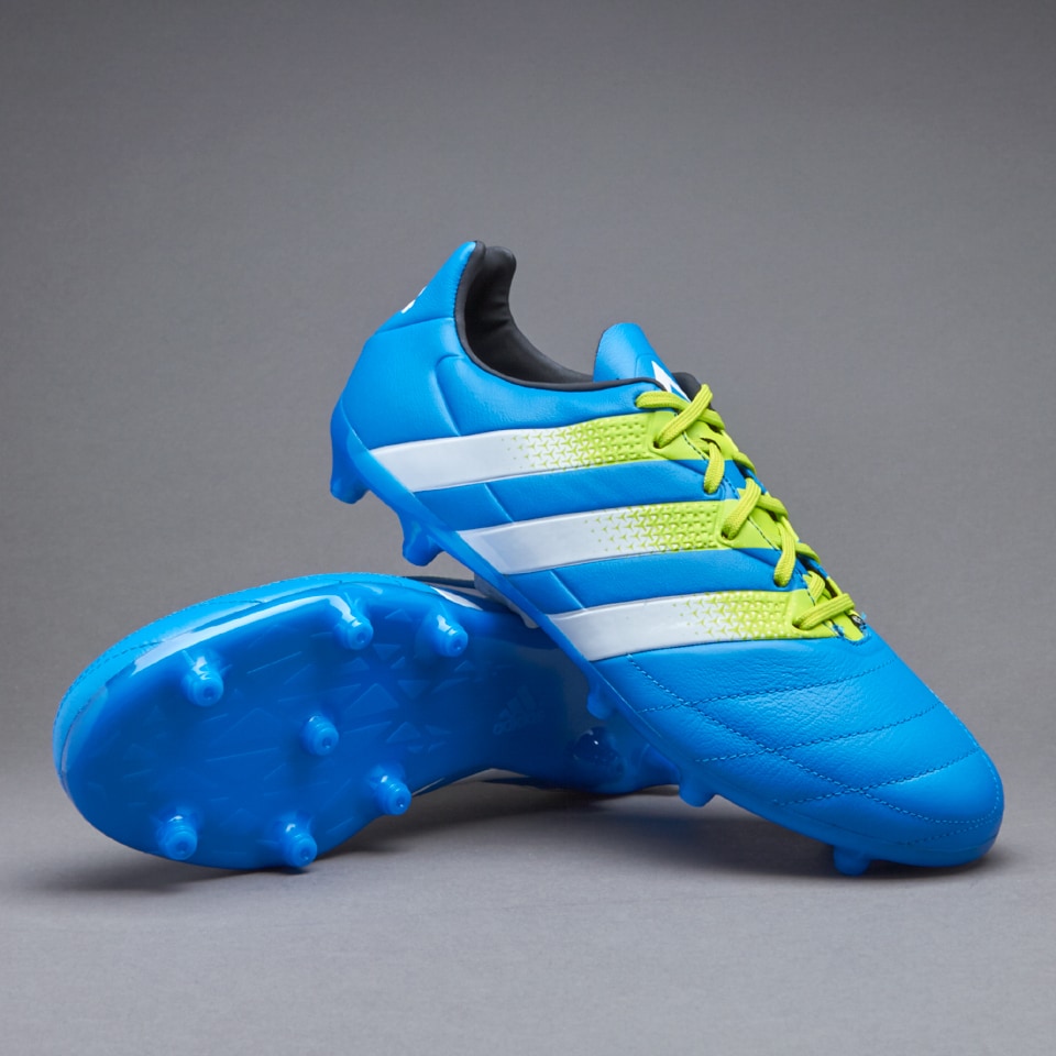 ACE 16.3 FG-AG Piel-Botas firmes-Azul-Solar Slime-Blanco | Pro:Direct Soccer
