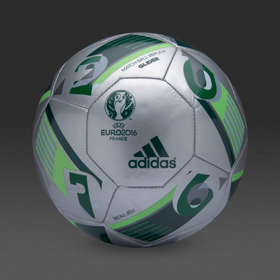 cristiandad Colapso toma una foto adidas Euro 16 Glider Ball - Soccer Balls - Silver Metallic/Green/Solar  Green 