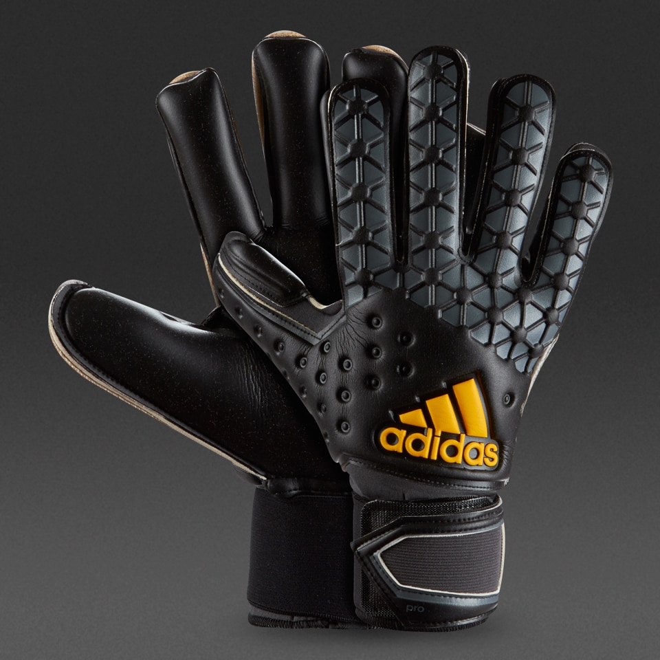 por qué vagón Mediar adidas ACE Pro Classic - Goalie Gloves - Goalkeeping - Black/Solid  Grey/White/Solar Gold 