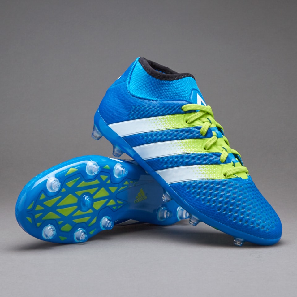 browser Jurassic Park Industrieel adidas ACE 16.1 Primeknit Youths FG/AG - Youths Soccer Cleats - Firm Ground  - Shock Blue/Semi Solar Slime/White 