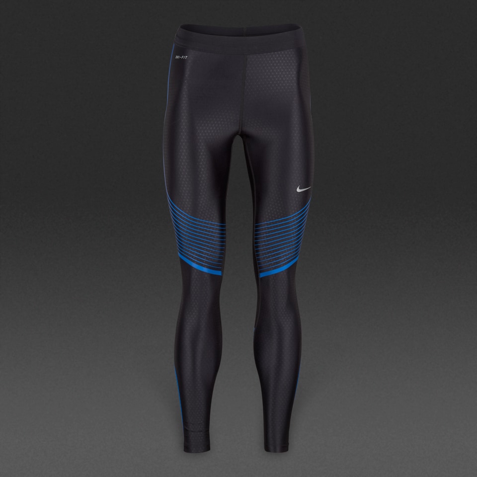 Nike Womens Power Speed Tights - Womens Clothing - Black/Hyper  Cobalt/Reflective Silver